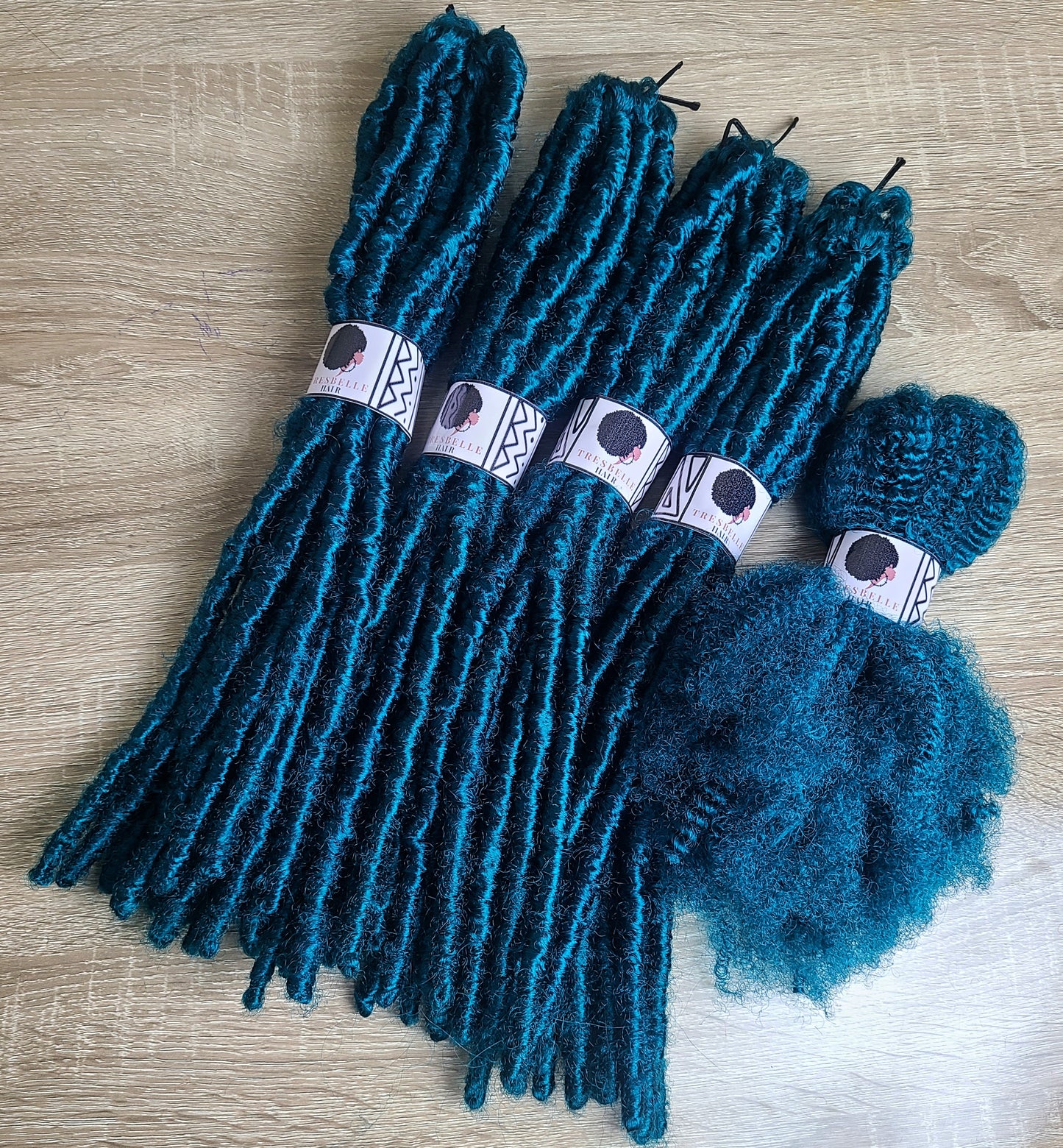 Teal itch free Distressed Locs crochet