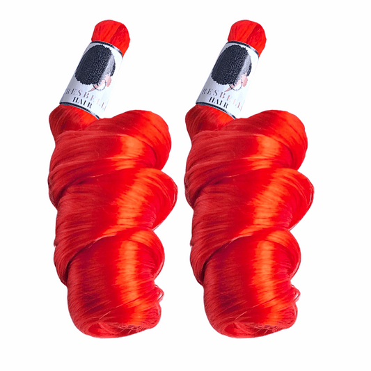 RED FRENCH CURLS BRAIDING HAIR