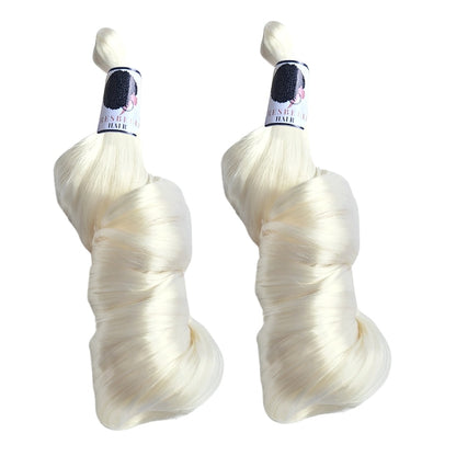 WHITE FRENCH CURLS BRAIDING HAIR