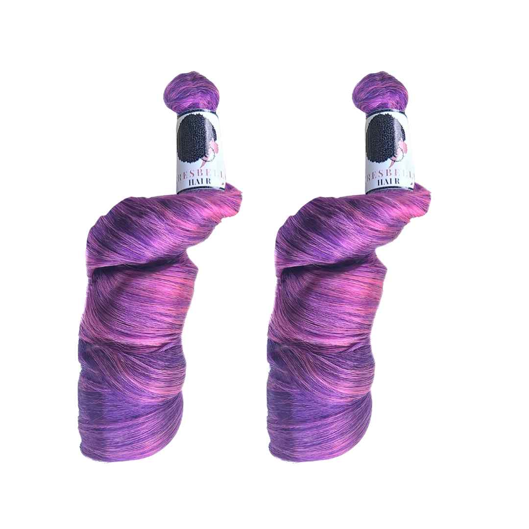 PURPLE FRENCH CURLS BRAIDING HAIR