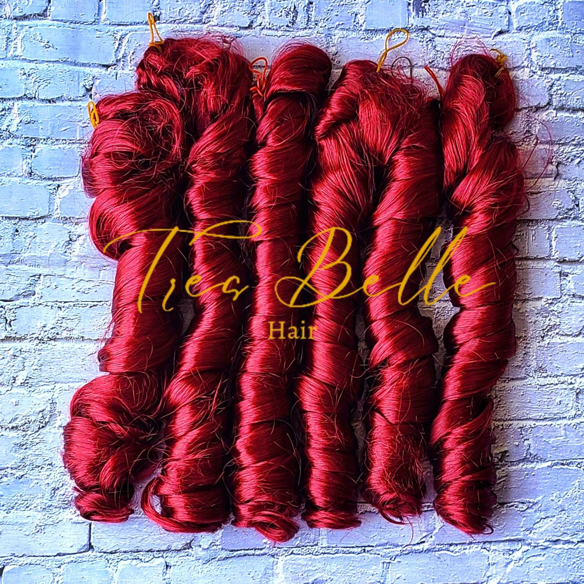 Burgundy French Curl  6 packs 24"