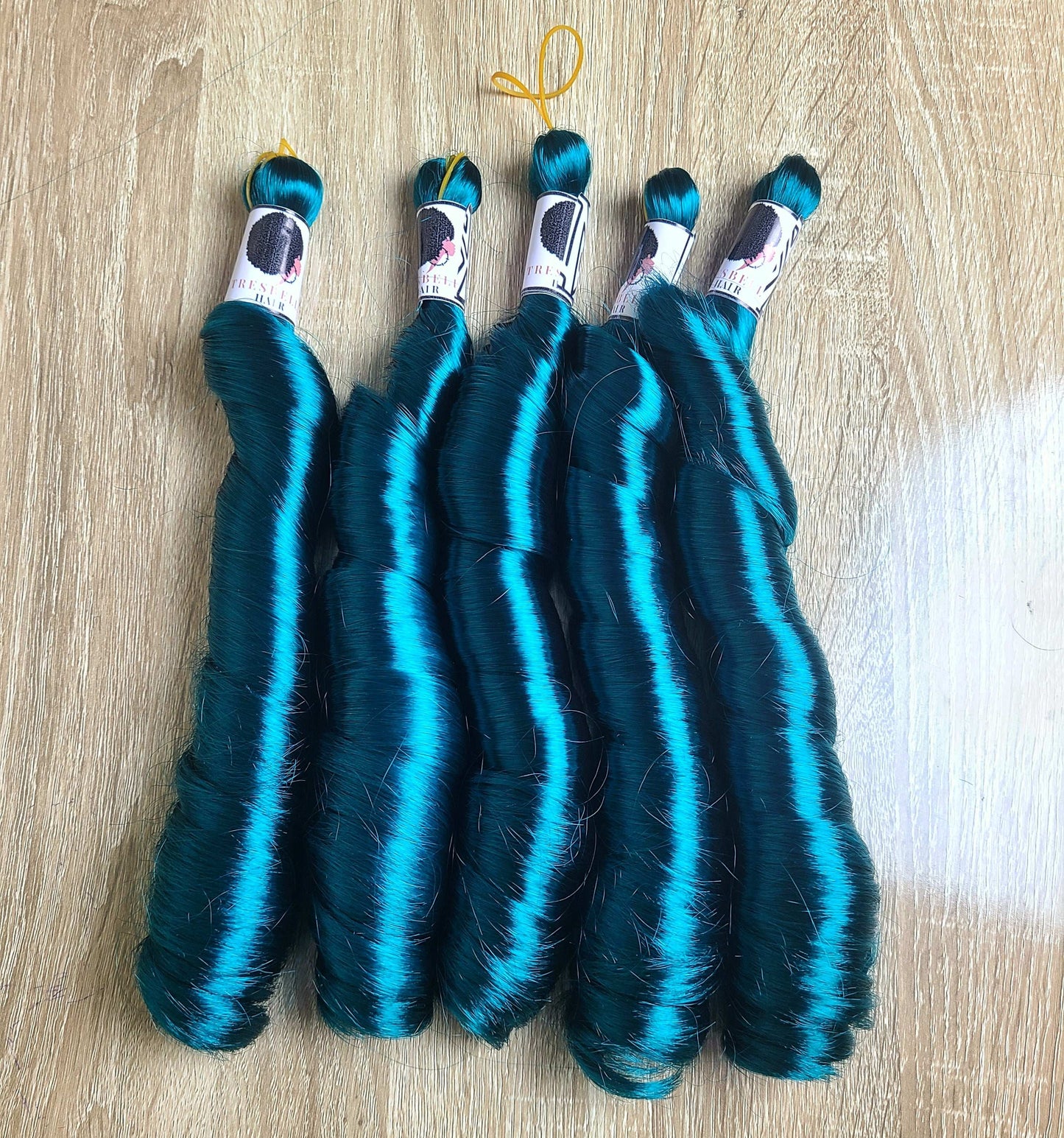 18" Teal Color French Curls
Anti itch Teal Color french curls
24" French Curls Teal
30" Teal French  Curls 