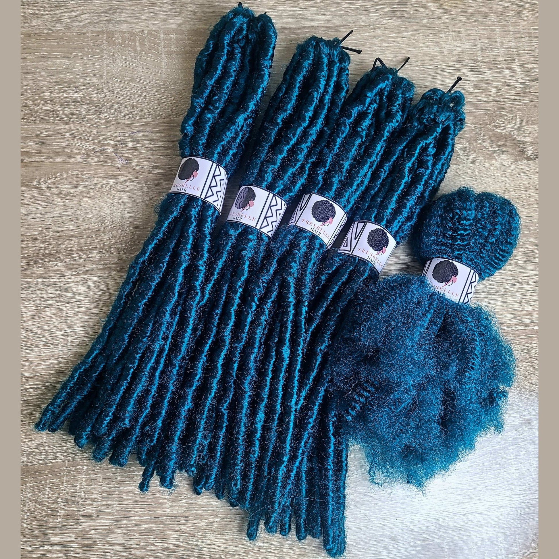Teal itch free Distressed Locs crochet