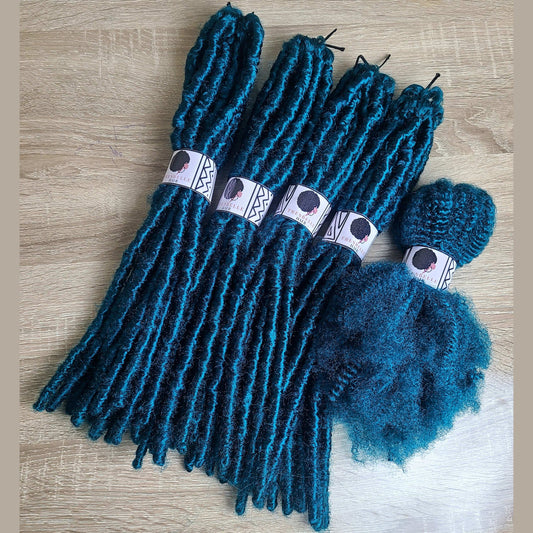 Teal itch free Distressed Locs crochet