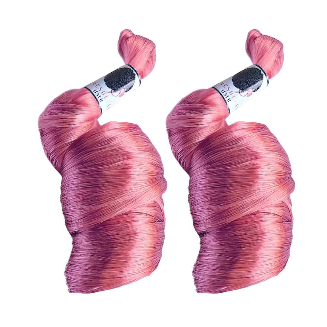 PINK FRENCH CURLS BRAIDING HAIR