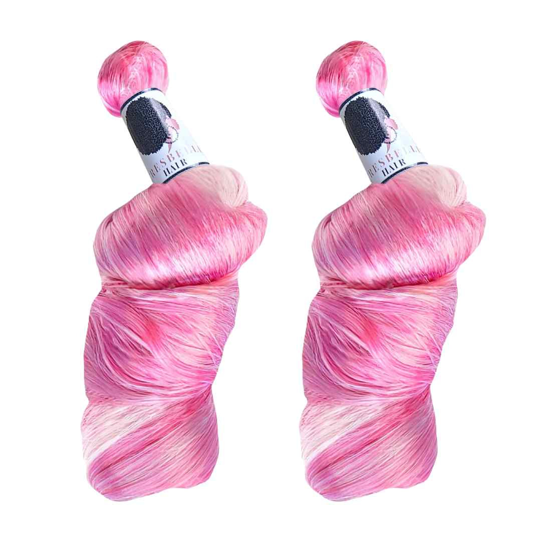 PINK FRENCH CURLS BRAIDING HAIR
