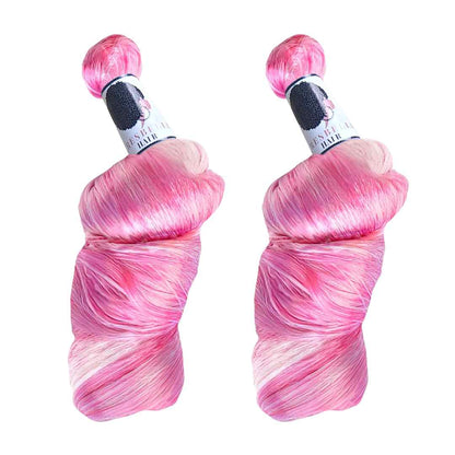 PINK FRENCH CURLS BRAIDING HAIR